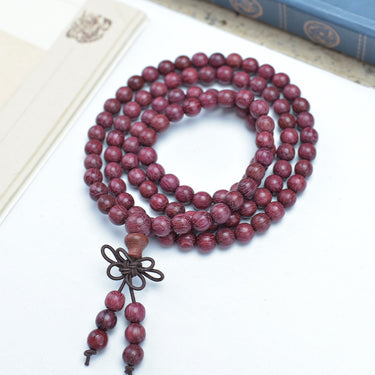 Handmade 108 Purple Wooden Mala 8mm Beads Bracelet